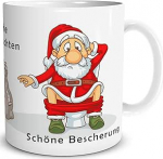 TRIOSK Naljakas j&otilde;ulukruus J&otilde;uluvana tualetis koos s&otilde;nadega "Frohe Weihnachten!" Kaunis kingitus! Naljakas j&otilde;uluvana kruus kingituseks j&otilde;ulup&uuml;hadele ja kolleegidele Keraamiline 300 ml