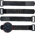 FrogJim 4 x Velcro kaablipaelad 20 cm must koos libisemiskorraga ja luku, ideaalne jalgratta- v&otilde;i suusarihmaga, korduvkasutatav Velcro lint, libisemiskindel, 30 mm lai, kinnitamiseks ja komplekteerimiseks KSS2004