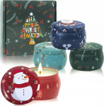 J&otilde;ulud l&otilde;hnak&uuml;&uuml;nlad kingitused naistele: 4 Pack aroomiteraapia k&uuml;&uuml;nlad k&otilde;rvits kaneel lavendel sidrun 100% looduslik sojavaha k&uuml;&uuml;nal 125g kaasaskantav tina kinkekomplekt