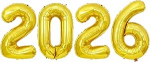 2026 &otilde;hupallid, 2026 number foolium &otilde;hupallid, 40-tolline kuldne number &otilde;hupall, &otilde;nnelikud uued aastad dekoratsioonid, suur foolium &otilde;hupall aastavahetuse peotarvikute jaoks, klassi 2026 l&otilde;petamise dekoratsioonid