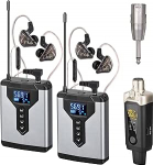 Depusheng T9-2 traadita k&otilde;rvamonitooringus&uuml;steem koos saatja klambriga vastuv&otilde;tja automaatse sidumise k&otilde;rvamonitooringuga stuudio, kitarri, DJ, live-esinemiste jaoks (2)