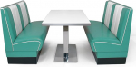 m&ouml;belland24 American Diner Set Turquoise Viber 2 x Bench 120 cm + Diner Table