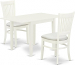 East West Furniture NDVA3-LWH-C Dining Set Wood