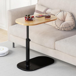 C-Shaped Side Table Height Adjustable C Shaped Side Table 360&deg; Rotatable Coffee Side Tables that Slide Under Modern Small Coffee Table Side Table for