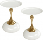 Soayone Small Coffee Table Round Set of 2 Side Tables Gold Coffee Table White Round Bedside Table Metal