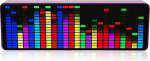 Music Spectrum LED Display, 2 Control Methods, 384 LED Voice Sensor, Pickup Analyzer, Equalizer, Spectrum Analyzer with Clock, 20 Dynamic Effects, 7 Colors