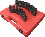 Sunex 2855 1/2-Inch Drive Universal 12-Point Metric Universal Impact Socket Set, 15 Piece