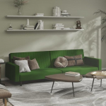 ZEYUAN 375939 Sofa Bed 2-Seater Dark Green Velvet Lounge Sofa, Sofas & Couches, Relax Sofa, Couch for Living Room