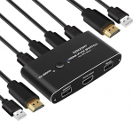 DGODRT 4K 60Hz KVM l&uuml;liti, USB HDMI l&uuml;liti 2 arvutile, 1 monitor, mis jagavad 2 USB seadet, sisaldab 2 HDMI kaablit ja 2 USB kaablit