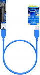 GLOTRENDS UEX105 600mm Mini PCIe to PCIe X4 riser kaabel (3.0 X1 kiirus) WiFi, M.2, USB, helikaartide jaoks