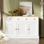 BNUZ Sideboard, Living Room Cabinet with Lots of Storage Space, Engraved Texture