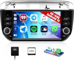 CAMECHO Android 15 autoraadio Fiat Punto 2012-2015 koos Navi Carplay juhtmevaba Android autoga, Double DIN raadio 4G + 64G 7-tollise puuteekraaniga Bluetooth 5.0 FM/RDS SWC 32EQ + Canbus