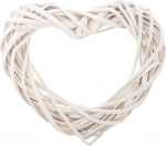 Kichvoe Heart Grapevine Wreath Wicker Rattan Heart Wreath Macrame Ring Flower Hoop Making Accessories Valentine's Day Hanging Decoration for DIY Crafts Dream Catcher White 30 cm