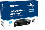 EDISION Piccollino S2+T2/C Combo HD vastuv&otilde;tja H.265/HEVC (DVB-S2, DVB-T2, DVB-C | ARD-ZDF SD Shut-Off) Unicable Sobiv 2-in-1 RCU, HDMI, AV, LAN, eelinstalleeritud Saksa programmiloendiga.