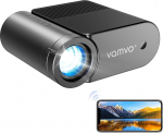 Vamvo kaasaskantav projektor, WiFi projektor 1080P 200-tolline kaasaskantav filmiprojektor, stiilse voolujoonelise disainiga v&auml;liprojektorid, mis &uuml;hilduvad telefoni/laua/laua/lauaarvuti/telegraafikuga