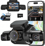 AI Dash Cam auto eesmine tagumine 4-kanaliline auto armatuurkaamera koos juhi j&auml;lgimiss&uuml;steemiga (DDAW), 3K + 3 x 1080P 360 &deg; kaamera autode jaoks WiFi GPS, CPL, 128GB SD-kaart, 24H parkimise j&auml;lgimine (V8Pro privaatne režiim).