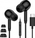 USB C juhtmega k&otilde;rvaklapid iPhone 17 16 Pro Max 16e 16 Plus 15 Pro, k&otilde;rvaklapid USB C k&otilde;rvaklapid juhtmega C-t&uuml;&uuml;pi mikrofoniga Samsung Galaxy S25 Ultra S24 S23 FE A16 A17 5G A26 A35 A36 A55 A56 jaoks.