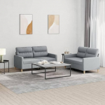 Juroupi 3201568 2-Piece Sofa Set with Cushion Sofa Living Room Sofa Set Sofas for Living Room Light Grey Fabric