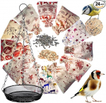 Ani'Nat advendikalender metslindudele aias - 24 naturaalset maiuspala - rasvapallid, seemned, putukad - koos tasuta s&ouml;&ouml;tjaga, ilma v&otilde;rguta, ohutu lindudele