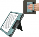 kwmobile &uuml;mbris &uuml;hilduv Kobo Kobo Libra Colour / Tolino Vision Colour &uuml;mbris - Flip Case koos k&auml;erihmaga - kunstnahast &uuml;mbris - m&uuml;ndiroheline tumehall