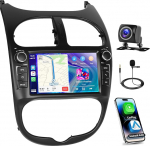 2GB RAM + 64GB Carplay autoraadio Peugeot 206 jaoks Citroen C2, Motorsi Android auto 7-tollise puuteekraaniga autostereo koos WiFi GPS navigatsiooniga Bluetooth peegel Link HiFi USB FM RDS raadio + tagumine osa