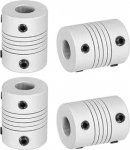hankekaart Flexible Kupplungen, 4 mm kuni 8 mm, Gelenkverbinder aus Aluminiumlegierung, flexible Wellenkupplungen, Motorkupplung f&uuml;r 3D-Drucker, CNC-Maschine, Motorf&uuml;hrung, DIY-Encoder D25 x L 19 mm