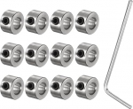 sourcing map 12 Pcs Screw Neck Set 6mm Bore Stainless Steel Shank Collars 12mm OD 7mm Width Landing Gear Stoppers Wheel Collar with Hex Wrench