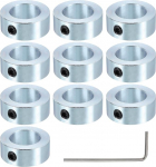 PATIKIL Bore 1" Shaft Collar 1-9/16" OD 5/8" Thickness, Pack of 10 Carbon Steel Landing Claw Wheel Collars with M8 Grub Screw & Key for Tool Industry, Silver