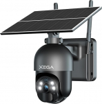 Xega 3G/4G LTE Outdoor Surveillance Camera with SIM Card Wireless Solar PTZ IP Camera Outdoor with 2K Colour Night Vision 355&deg;/95&deg; Swivelling TF Card Slot PIR Detection 2-Way Audio IP66 Waterproof
