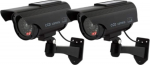 ATTA Solar Fake Security Camera, Bullet Dummy Security Camera Surveillance System realistliku punase vilkuva valgusega sise- ja v&auml;listingimustes kodu ja &auml;ri jaoks (2, must)