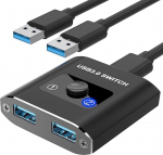 USB l&uuml;liti, kahesuunaline USB l&uuml;liti 2 sisse 1 v&auml;lja (1 sisse 2 v&auml;lja) KVM l&uuml;liti, jagab 1 seadet 2 arvuti vahel printeritele, arvutile, printerile, skannerile, klaviatuurile