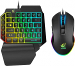 M&auml;nguklaviatuuri ja hiire kombinatsioon Juhtmega 39 klahvi mehaaniline vikerkaarev&auml;rviline taustvalgustus randmetoega PC / Xbox / PS4 &uuml;he k&auml;ega klaviatuur ja RGB m&auml;nguhiir (must)
