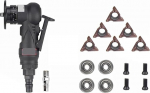 Drucklufthammer, Tragbare pneumatische Anfasmaschine, Entgratungsset for Metall,(Black Combo R)