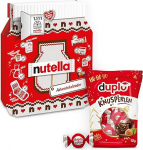 Nutella advendikalender 2025 koos 24 &scaron;okolaadi &uuml;llatusega, 528 g & Duplo Crisp Beads 97,5 g - kommikomplekt, armas kinkekomplekt advendiajaks, ideaalne s&otilde;pradele, perele ja Nutella armastajatele.