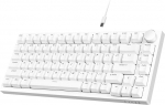 A.JAZZ AK820 75% TKL juhtmega mehaaniline klaviatuur, sinine l&uuml;liti, sinise valgusega tihendiga, 82 klahvi CNC helitugevuse juhtimisega, Poron vaht, PBT klahvikatted PC/Win/MAC valge v&auml;rviga