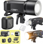 Godox AD800Pro v&auml;lks&auml;hvatus 800 Ws, TTL 2.4 GHz, HSS 1/8000s, Freeze režiim, 300 v&auml;lku, 40 W Bi-Colour LED, Bowens Mount, akutulestik