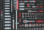 KS Tools 1/4 tolli + 3/8 tolli + 1/2 tolli mutriv&otilde;tmete komplekt 195 tk 1/1 s&uuml;steemis sisendiga