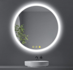 Vannitoa peegel koos valgustusega Bluetooth &uuml;mmargune 60 cm vannitoa peegel LED-valgusega, 3 valgusv&auml;rvi, uduvastane valgustatud vannitoa peegel m&auml;lufunktsiooniga vannituppa, magamistuppa