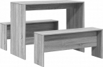 vidaXL s&ouml;&ouml;gikomplekt 3-osaline s&ouml;&ouml;gilaud koos 2 s&ouml;&ouml;gipingiga, istumiskomplekt k&ouml;&ouml;gi, s&ouml;&ouml;gitoa, k&ouml;&ouml;gilaud, pink, s&ouml;&ouml;gitoa komplekt, hall Sonoma puitmaterjalist