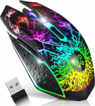 VEGCOO Gaming Mouse Traadita hiir Gaming Silent Optiline Sensor 1600/1200/800 DPI PC hiir Gaming 7 valguse mudeliga (must)