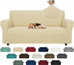 ZNSAYOTX Super Stretch Diivan Cover Universal Diivan Cover elutoa koertele Lemmiklooma s&otilde;bralik m&ouml;&ouml;bli kaitsja Paigaldatud Spandex Diivan Slipcovers libisemiskindlate vahtpulkadega (beež, diivan)