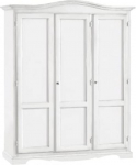 Mar.c.a. Design - 3 ukse ja m&uuml;tsiga riidekapp, papplipuust, matt valge, siseruumides kasutamiseks, Povera Art Made in Italy - m&otilde;&otilde;tmed 158 x 56 x 197 cm.