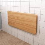 Klappbarer Wandtisch, Massivholz und Metallhalterungen | An der Wand montierter, robuster Klapptisch f&uuml;r die K&uuml;chenbar, schwebend f&uuml;r das Arbeitszimmer, den Balkon oder kleine Wohn