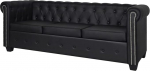 Catherinol Chesterfield diivan 3 istekohaga p&otilde;randasuvila Chaise Lounge v&auml;ike diivan diivan diivan l&otilde;&otilde;gastav diivan diivanid ja diivanid elutuba diivan teismeliste toas Faux nahast must