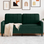 Modernes 2-Sitzer-Sofa Samt Dunkelgr&uuml;n 140 cm Breit, Bequemes Wohnzimmer mit Metallgestell, Luxus Sofa f&uuml;rs Wohnzimmer, Schlafzimmer oder B&uuml;ro, Einfache Montage