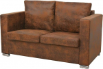 ARKEM 2-kohaline diivan 137 x 73 x 82 cm Kunstnahast v&auml;ikesed diivanid v&auml;ikestesse ruumidesse Lounge diivan v&auml;ljas 2-kohaline diivan kahele istekohale