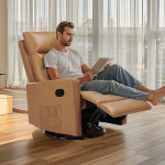Sweetcrispy Recliner tool, 360 Swivel Rocker tool t&auml;iskasvanutele, Glider Rocker Recliners, lasteaia toolid elutuppa, k&otilde;rge seljatugi, polsterdatud s&uuml;gav iste, klassikaline pruun