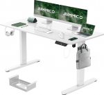 JUMMICO elektriliselt reguleeritav laud 140 x 70 cm koos laadimisjaamaga, reguleeritava k&otilde;rgusega arvutilaud koos kaablijuhtimisega, ergonoomiline istuv-seisev laud, reguleeritava k&otilde;rgusega laud, valge