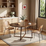 Tribesigns Elliptiline s&ouml;&ouml;gilaud puidust laud 4-6 inimesele, 150 x 100 x 75 cm s&ouml;&ouml;gilaud metallist ristraamiga, &uuml;mmargune kaasaegne s&ouml;&ouml;gilaud, k&ouml;&ouml;gilaud s&ouml;&ouml;gituppa, k&ouml;&ouml;ki, elutuppa (ainult laud)