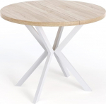 WFL GROUP &Uuml;mmargune pikendatav s&ouml;&ouml;gilaud 6-10 inimesele, Loft stiilis laud valgete metalljalgadega, 90 kuni 120 cm, t&ouml;&ouml;stuslik laud elutuppa, Spacesaver, Sonoma tammepuust, 100 cm